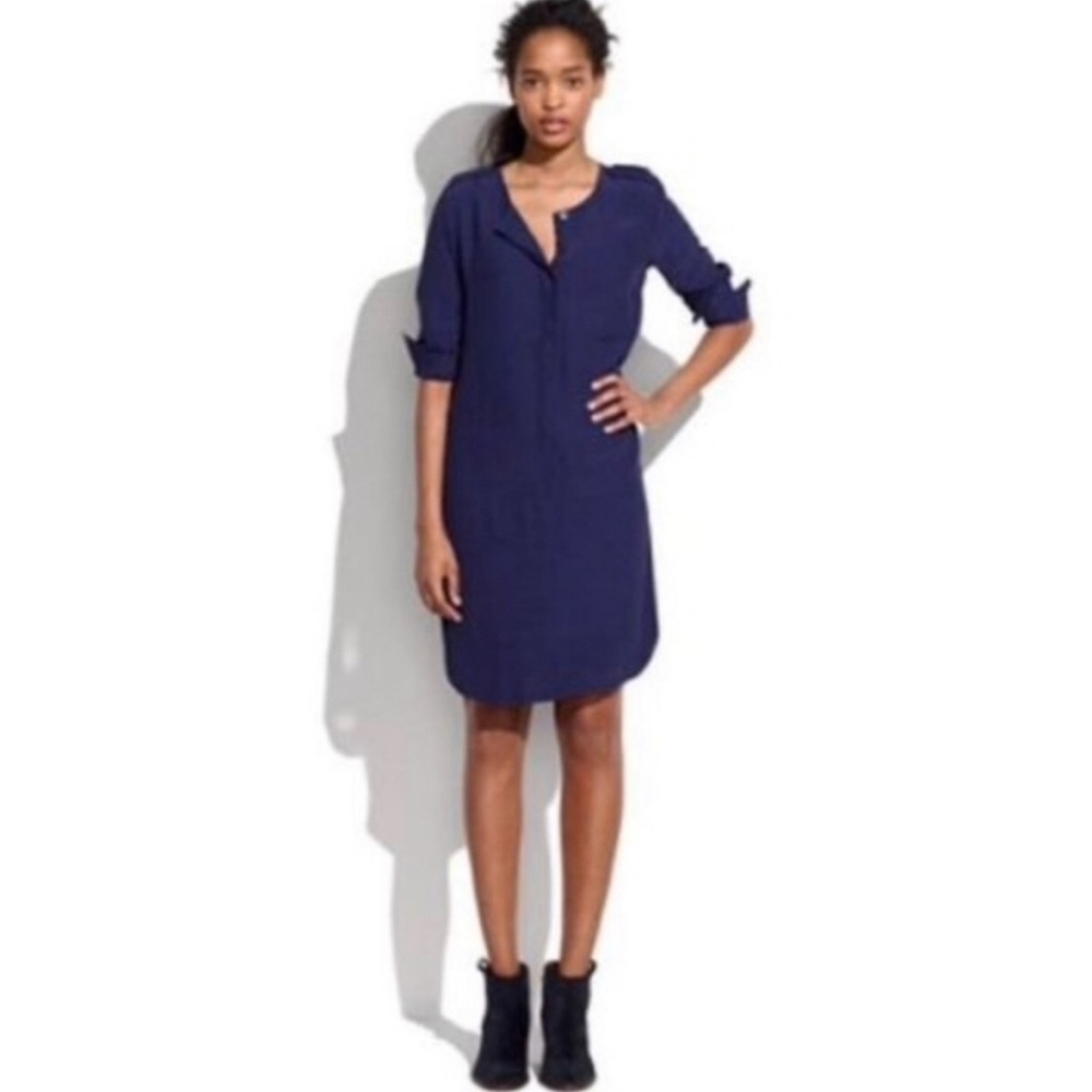 Madewell Navy Blue Popover Cargo Tunic Shift Dress